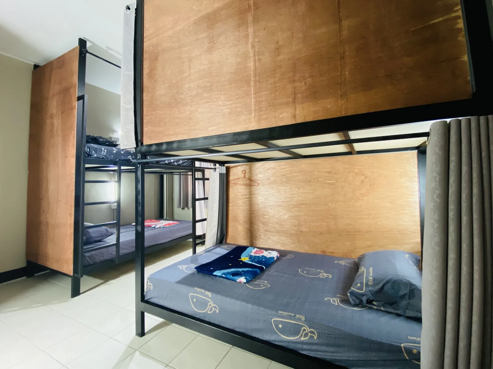 Dorm room with bunk beds